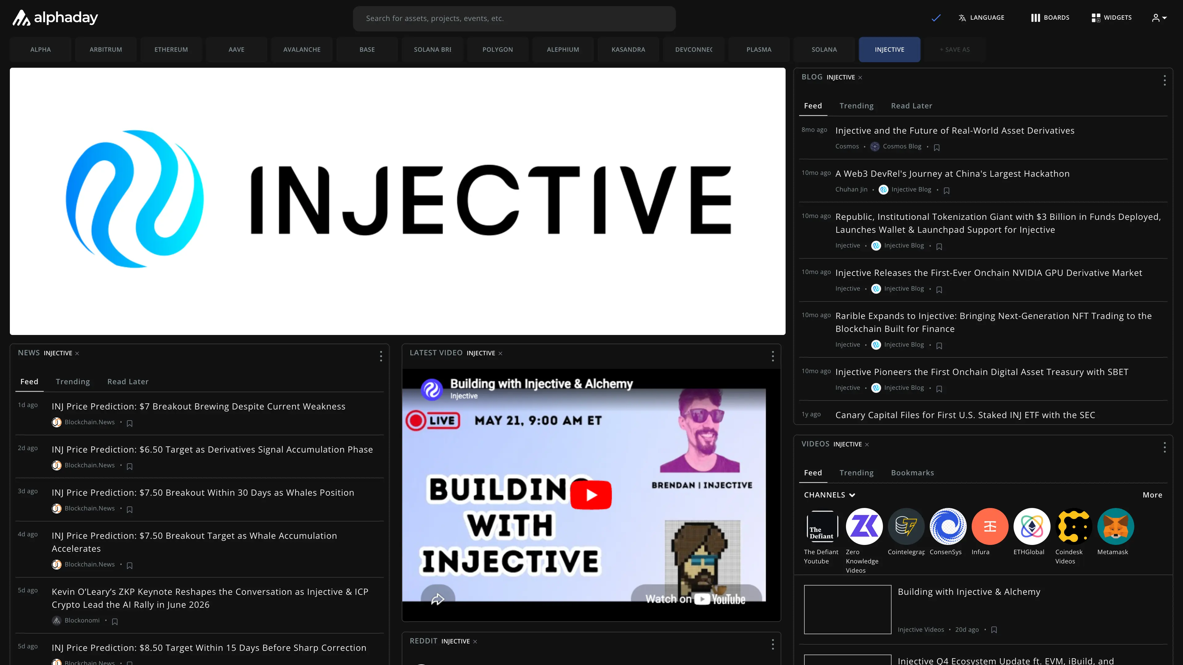 Injective dashboard preview