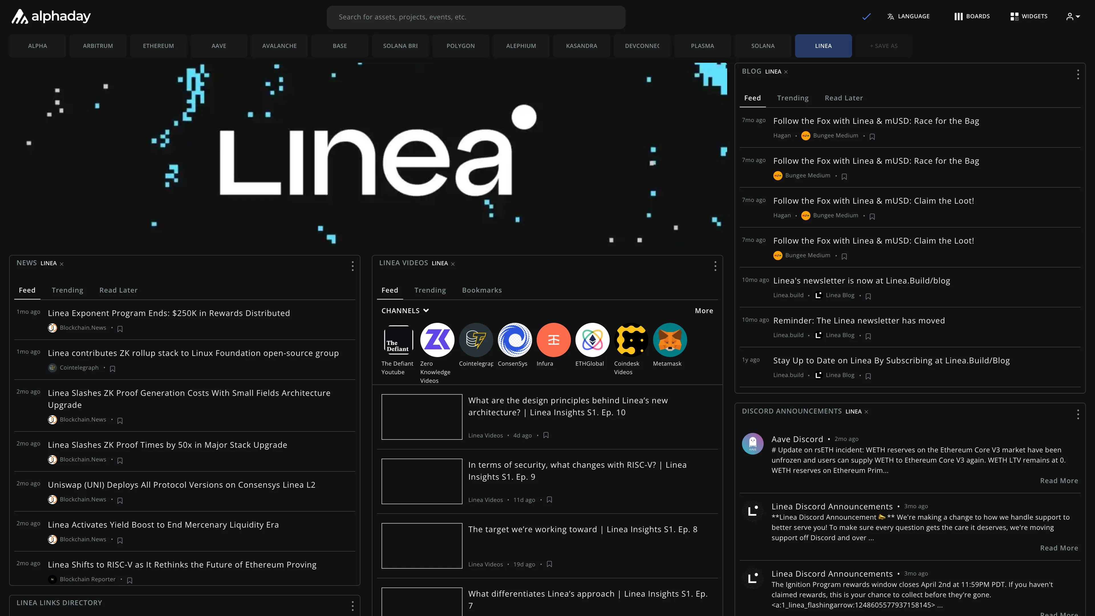 Linea dashboard preview
