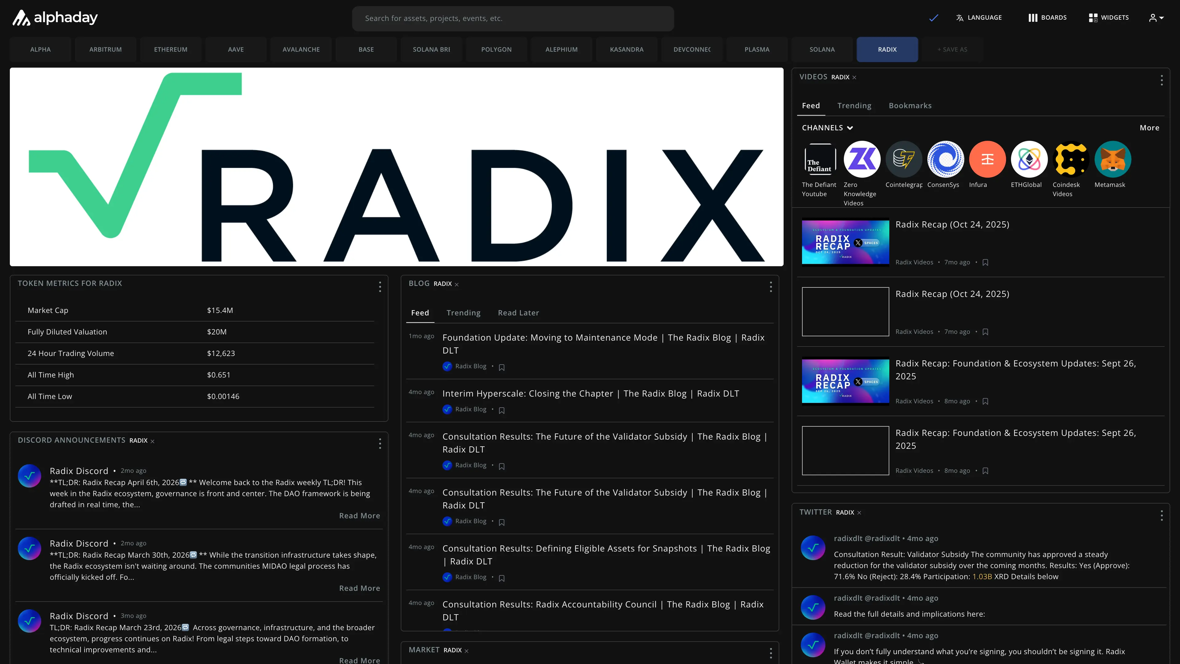 Radix dashboard preview