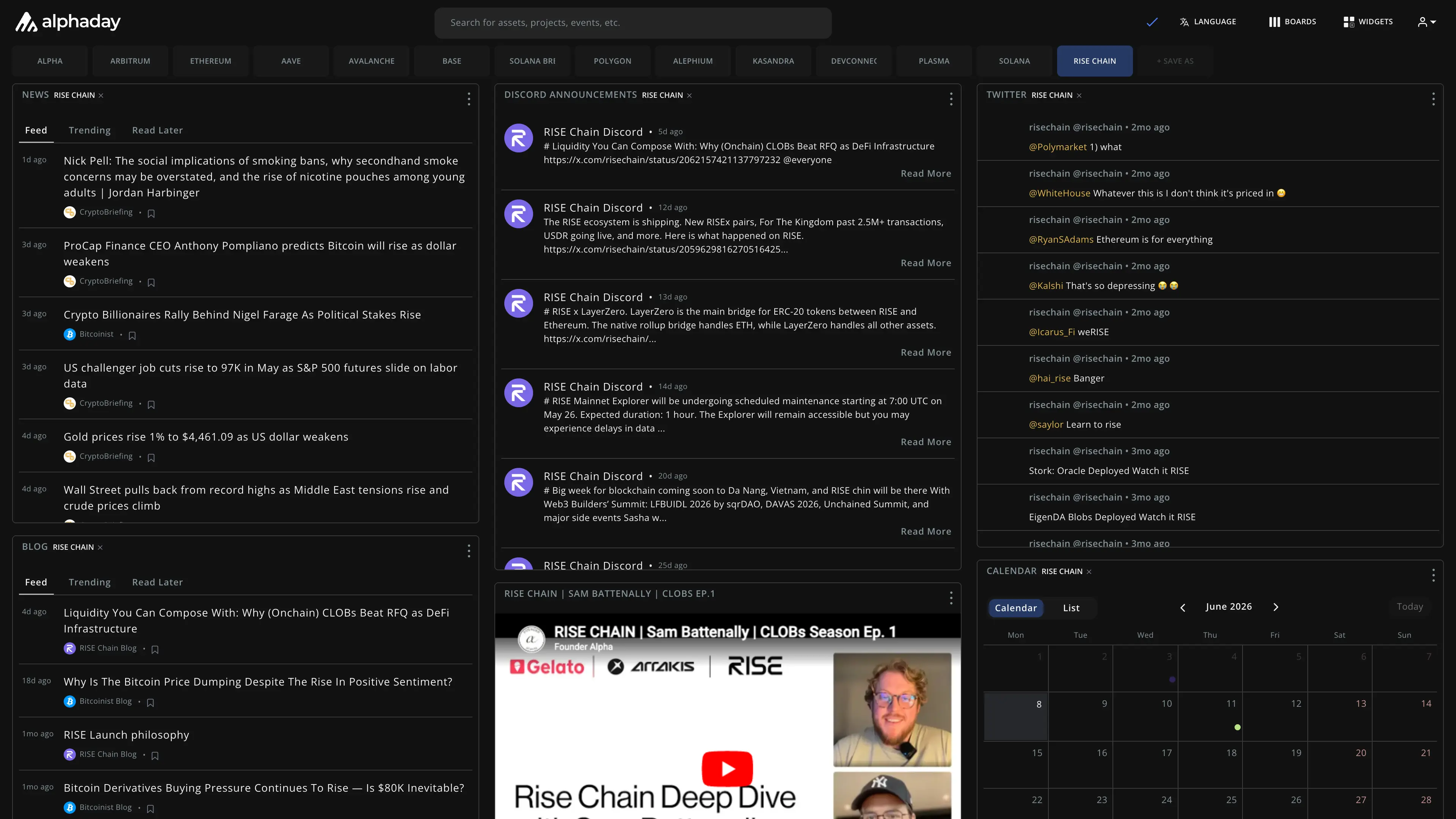 RISE Chain dashboard preview