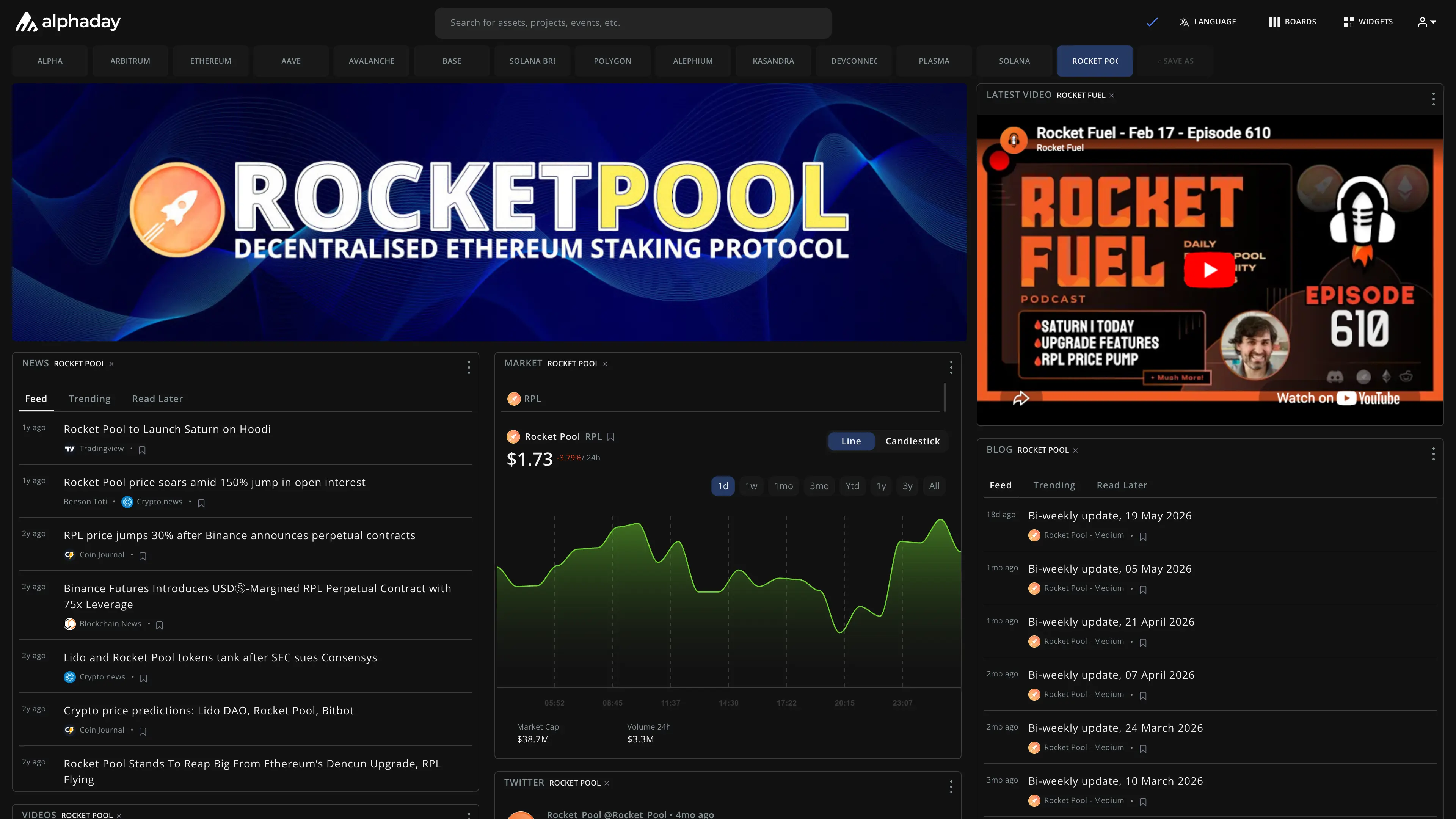 Rocket Pool dashboard preview