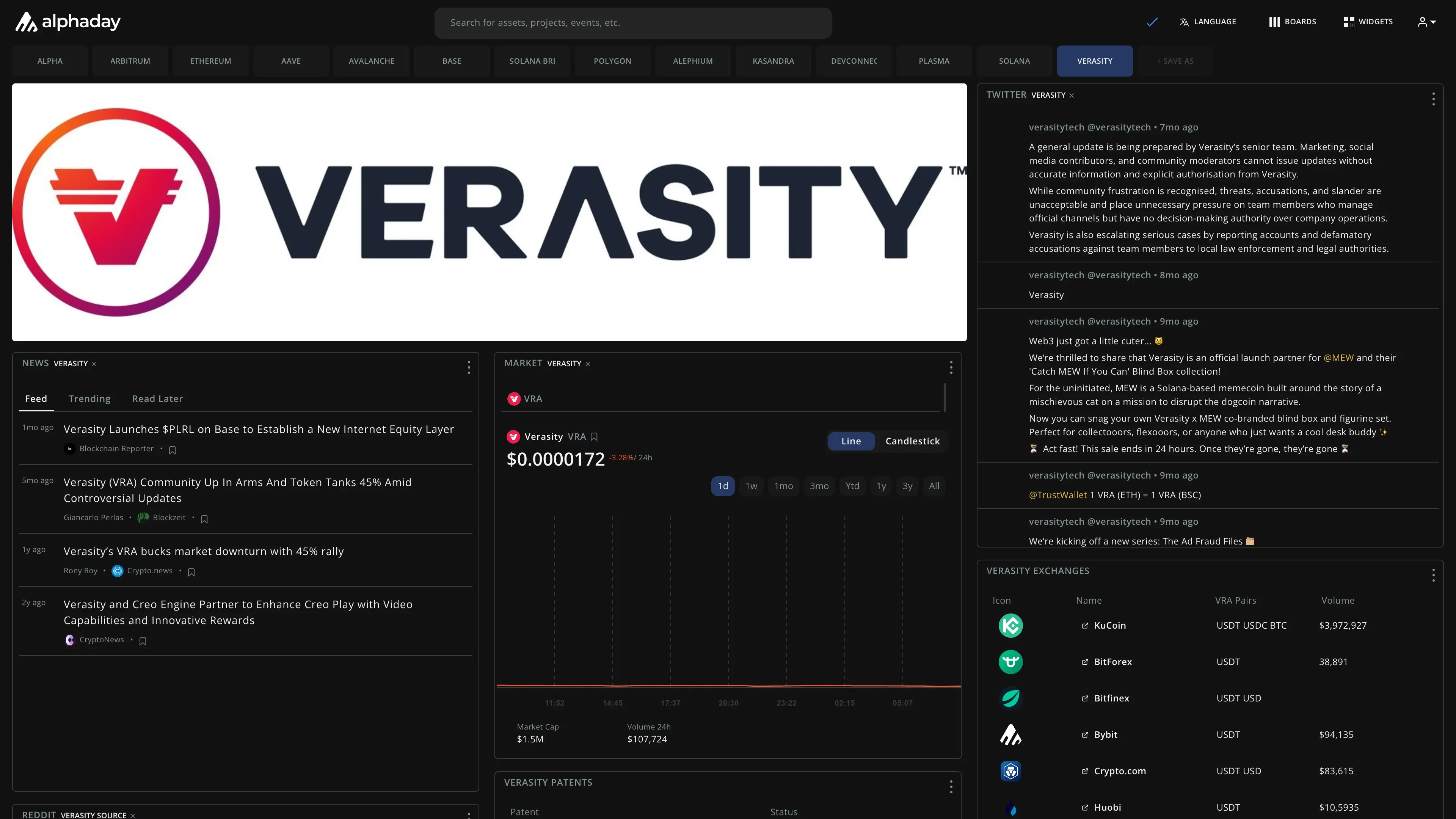 Verasity dashboard preview